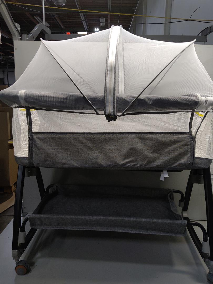Baby Bassinet Bedside Sleeper for Baby, 6 Height Adjustment Bedside Bassinet for Newborn, Sturdy Bassinets Co-Sleeper with Wheels and Soft Mattress