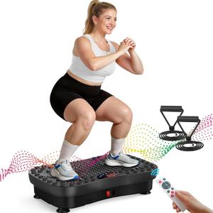 AXV Vibration Plate Fitness Platform Exercise Machine Vibrating Lymphatic Drainage Shaking Workout Full Body Shaker Vibrate Stand Shake Board Sport Gym Pad for Weight Loss Fat Burner for Women Men