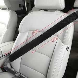 HighnessHwoo Extra Long Seatbelt Covers for Adults Kids Women & Men, Soft Car Seat Belt Strap Cushion for Sedan, SUV, Trucks, Shoulder Neck Chest Protector Pads, Auto Accessories, 1pc, Black, 15.5in