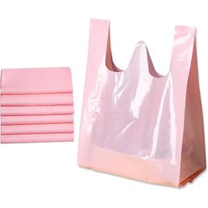 Plastic Bags 50 pack 8.6512.5 inch with Handles T-shirt Bags for Retail Shopping and Food Heavy Duty