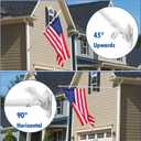 BONWIN White Flag Pole Kit for Outside House, 6FT Thickened Stainless Steel Wall Mount Flag Pole for 3x5'/ 4x6' Flag, 1" Anti-Wrap Spinning Flag Ring Clips & 2-Position Bracket Holder for Porch Yard