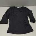 YEOREO Minniy Women Workout Wrap Top Long Sleeve with Thumb Holes V Neck Basic Shirts for Yoga Pilates Going Out Shrug Blouse (Medium, Black)