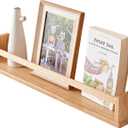 Floating Shelves, Oak Nursery Floating Shelves for Wall Mounted Bookshelf,Hanging Shelf for Kitchen, Living Room, Bedroom, Natural Wood Wall Shelves,24 Inch