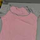 2026 Women's Summer T-Shirts Scoop Neck Slim Fit Raglan Sleeve Tees Color Block Trendy Going Out Tops Y2k Clothes (Pink, Medium)