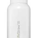 LifeStraw Go Series  Insulated Stainless Steel Water Filter Bottle for Travel and Everyday Use Removes Bacteria, Parasites and Microplastics, Improves Taste, 1L Polar White