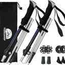Trekking Poles Collapsible Hiking Poles - 2 Pack Aluminum Hiking Sticks, Lightweight Walking Sticks for Seniors, Men, Women Balance, Tri-Fold Walking Poles for Backpacking by Underwood Aggregator (110-130cm, Black)