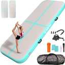 Inflatable Gymnastics Mat 10ft Air Tumble Track Training Mat 8 inches Thick Tumbling mat with Electric Pump for Home Use/Tumble/Gym/Training/Cheerleading/Water/Yoga