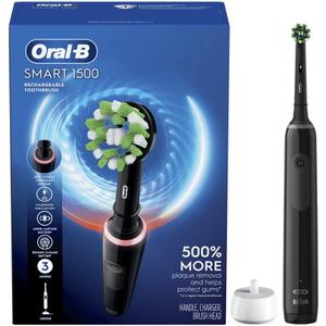 Oral-B Smart 1500 Electric Power Rechargeable Battery Toothbrush, Black
