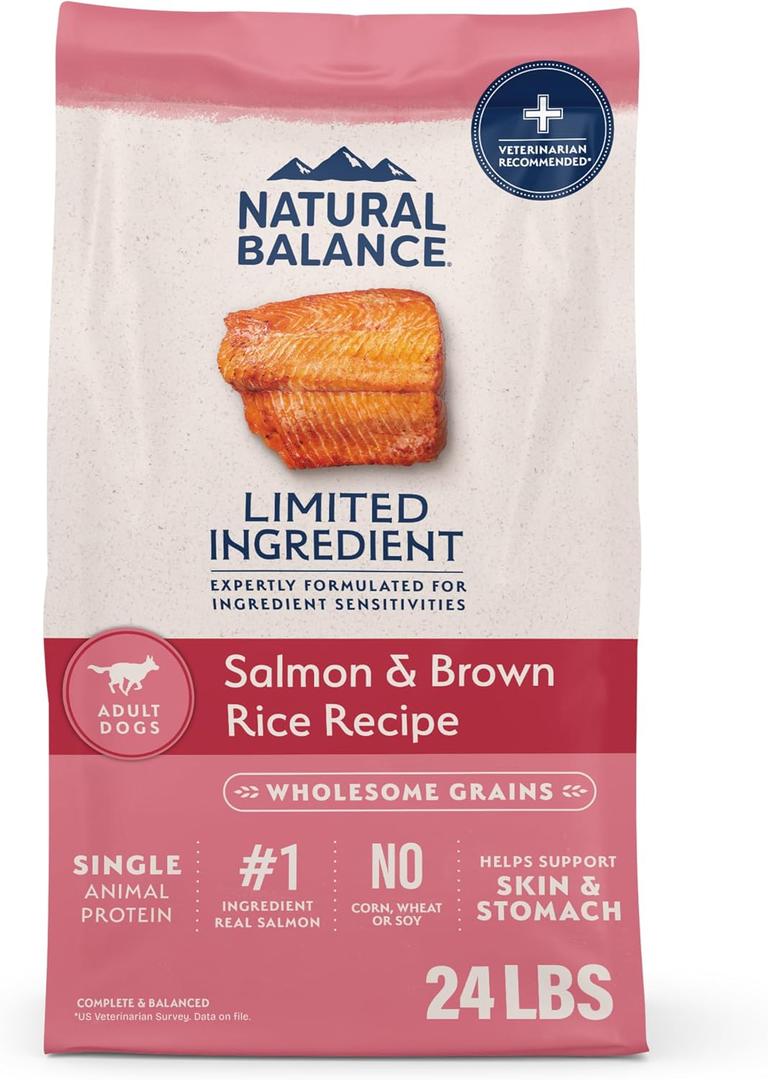 Natural Balance Limited Ingredient, Salmon & Brown Rice, 24 lb (EXP 11/21/27)