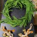 4FT Christmas Garland Norfolk Pine Garland, Artificial Faux Greenery Garland, Real Touch Winter Pine Garlands for Christmas Decorations Table Wall Fireplace Mantle Outdoor Indoor Decor