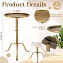 RattanView 2 Pcs Metal Martini Table Bronze Small Round Drink Table12.5 x 12.5 x 27.75 Inches Pedestal Iron Side Tables for Small Spaces Bedroom Living Room, as pictures show