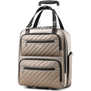 LUGGEX Underseat Carry On Luggage with Wheels, Stylish Lightweight Under Seat Luggage, Soft Sided Personal Item Suitcase for Short Trip (Cafe Latte, 16 Inch) LUGGEX Underseat Carry On Luggage with Wheels, Stylish Lightweight Under Seat Luggage, Soft Sided Personal Item Suitcase for Short Trip (Cafe Latte, 16 Inch)