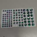 Sew On Rhinestone,Round Shape Flatback Sew On Crystal Mixed Size Sewing Gems with Holes for Clothes Shoes Costume Garment DIY CraftsGreen