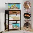 20-29-37
 Gallon Fish Tank Stand, Height Adjustable Metal Aquarium Stand with Storage Drawers for Fish Tank Accessories Storage, Perfect for Turtle Tank, Reptile Terrarium, Brown