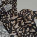 ZGMYC Women's Sheer Mesh Leopard Print Mini Dress Sexy High Neck Long Sleeve Short Dress Tie Waist Beach Cover Up Dress Small
