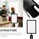 DOITOOL Stanchion Sign Holder Double-Sided Portrait Frame with Retractable Belt Isolation Column Card Insert for Queue Management 17.32X8.66X2.55 Inch (Black)