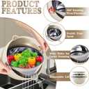 4-1 Colander with Bowl Set - Rotatable Colander for Kitchen (Patented), Upgraded Graters Food Strainers for Pasta Fruits and Vegetables, Funny Presents for Women, Aesthetic Kitchen Gadget - Beige