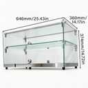 Malphi 26in. Tiered Pastry Bakery Display Case with Glass Shelf and Sliding Door,2.3cu. ft. Capacity|Large Bread Cookie Display Box (26IN/2.30Cu.ft)