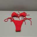 swimall Women's Thong Bikini Set Sexy String High Cut Triangle Swimsuit Two Piece Brazilian Bathing Suit (Medium, 505 - Red)