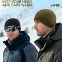 SUNMECI Winter Thermal Helmet Liner Skull Cap, Fleece Lined Warm Cycling Cap Ski Beanie for Men Women (Army Green)