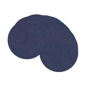 15 Inch Christmas Table Place Mats Set of 6 Shiny Round Woven Placemats for Home Kitchen Dining Decor