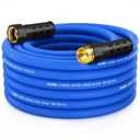 Heavy Duty Garden Hose 35 ft, Non-Expanding Flexible Water Hose, Kink Resistant Lightweight Hybrid Hose, Leakproof Hose Male to Female Fittings (Blue)