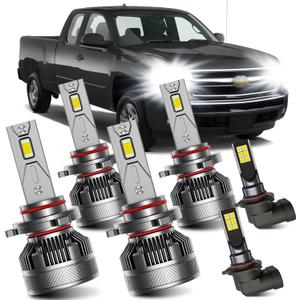 AWALITED Fits for 2003-2006 Chevy Silverado High Low Beam Fog Lights Bulbs Combo, 6000K White Plug-and-Play Super Bright Light Bulbs, Pack of 6