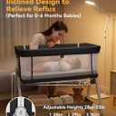 4-in-1 Baby Bassinets Bedside Sleeper, Bedside Bassinet with Wheels, 6-Height Adjustable Bassinet with Soft Mattress, Mosquito Net, Soothing Toy for Newborns & Infants(Black), Crib