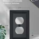 Decorative Framed Design Switch Plates Outlet Covers, Duable Metal Wall Plates (Black/1 Duplex 4 Pack)