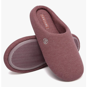 FANTURE nisex Men's Women's Memory Foam Slippers Comfort Cotton-Blend Closed Toe House Shoes Indoor Scuff-U419WMT029-2024-0606, Size 6.5-7