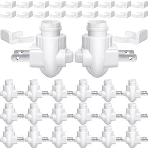 Tuanse 20 Sets Plug in Night Light Module Night Light Base with Shade Mounting Clip Plastic Lights Rotating Base for Making Your Own Decorative (White)