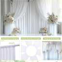 60ftx12ft Wrinkle Free White Backdrop Curtain, 12 Panels 12FT Height White Drapes for Wedding, Silky Polyester Photo Back Drop Cloth Draping for Birthday Party Photography Background