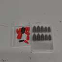 Glamnetic Press On Nails - Red Bottom | Red Accent Dual Side Medium Almond Fake Nails with a Black Matte Finish, Salon Quality Halloween Nails | 15 Sizes - 20 Nail Kit with Glue