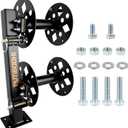 Heavy Duty Welding Reel, Double Fixed Base 10"dia, Insulated Locking Bolt (No Leakage), Fits 150ft of 1/0 & 125ft of 2/0 Cables (Black)