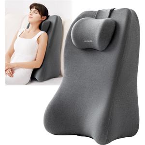xiaomubiao Reading Pillow, Lumbar Support Pillow for Couch, Sofa Bed Support, Bed Pillow for Sitting up,Ergonomic Memory Foam Pillow for Acid Reflux & Back Discomfort, with Removable Cover Gray