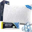 BETU Enhanced Cooling Pillow Queen Size, Shredded Memory Foam Cool Pillow for Hot Sleepers, Two Sided Cool Adjustable Firm Soft Support Bed Pillows Perfect for Side, Back, Stomach Sleepers, White