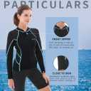 GoldFin Wetsuit Top Women, 2mm Wetsuits Jacket Long Sleeve Neoprene Tops for Water Aerobics Diving Surfing Swimming (Black, M)