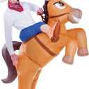Spooktacular Creations Halloween Inflatable Costume, Riding a Horse Suit, Cowboy Suit with a Hat, Air Blow Up Deluxe Halloween Outfit, Cowboy Ride On Horse Costume - Adult Size