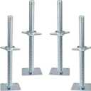 4 Pack Screw Scaffolding Jack, 24" Adjustable Scaffold Leveling Jacks, Solid Screw Jack Stands with Base Plate, for Baker Style Scaffolding