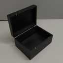 DRASTAR Small Keepsake Box, Black Wood Memory Box with Hinged Lids, Wooden Jewelry Storage Box,3x5, 4x6 Decorative Card Box, Bridal Shower Gifts