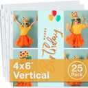 Dunwell 12x12 Scrapbook Page Protectors - 4x6 Photo Album Pages for 3-Ring Binder, (25-Pack, Vertical Layout), Holds 300 Pictures, Durable Refill Sleeves, Scrapbooking, Fits Pioneer & WRMK Albums