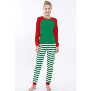Benaive Matching Family Christmas Pajamas Set Holiday Pjs for Women Men Sleepwear (Striped Green, Women-Small)