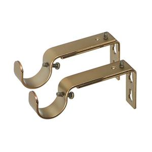 Ivilon Adjustable Brackets for Curtain Rods - for 1 or 1 1/8 Inch Rods. Set of 2 - Warm Gold