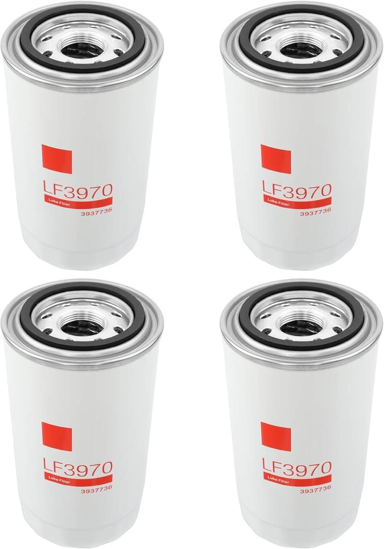 LF3970 Oil Filter Compatible with Cummins ISB QSB 5.9L/6.7L Diesel Engine Replaces P550428, P551019 3937736,3937144,B7177 (4 Pack)