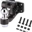 10-Ton Pintle Hook Trailer Hitches Receiver Hook Combination 2 Hitch Ball with Mounting Kit, 7000 lbs