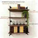 ROGMARS Floating Shelves for Wall,Solid Wood Shelves Industrial Pipe Shelving 36inch for wall Decor,Kitchen,Living Room, 9.8D x 36W x 51H in