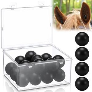 Dansydaisy 10 Pair Horse Ear Plugs with Storage Box Foam Ear Plugs Ball Reusable Foam Horse Sound Blocking Noise Cancelling Supplies