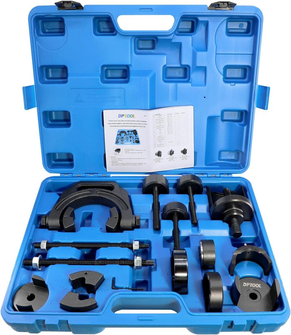 DPTOOL Bushing Press Kit Rear Axle Arm Suspension Bushing Removal Installation Tool Kit Compatible with Toyota Camry & Corolla MPV