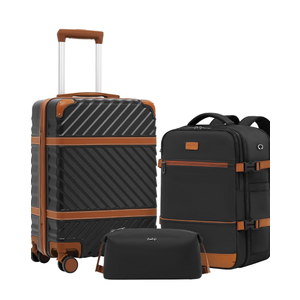 Coolife Luggage Set Suitcase Carry On Luggage PC Hardshell Luggage TSA Lock Spinner Wheels Telescopic Handle
