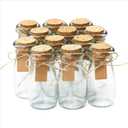 Otis Classic Small Glass Jars with Lids  Set of 12 Mini Glass Bottles with Corks for Halloween Decorations Fall Dcor Wedding & Party Favors, Halloween DIY Crafts, Potions, Spices & Candy, 3.4 oz
